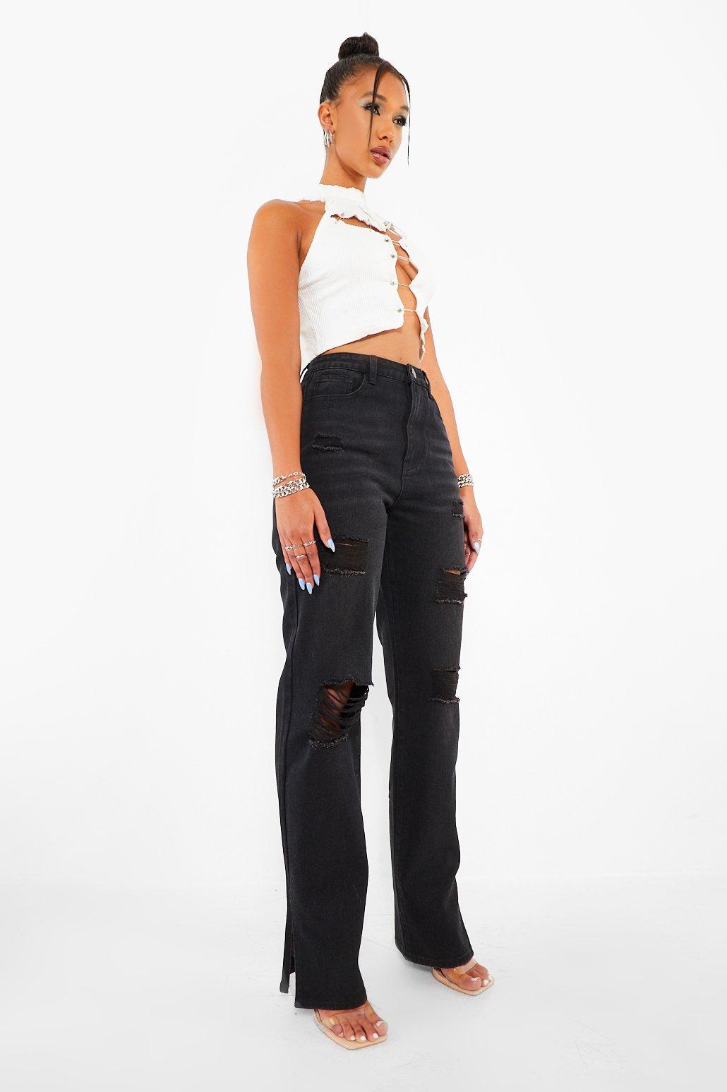 Boohoo black hotsell ripped jeans